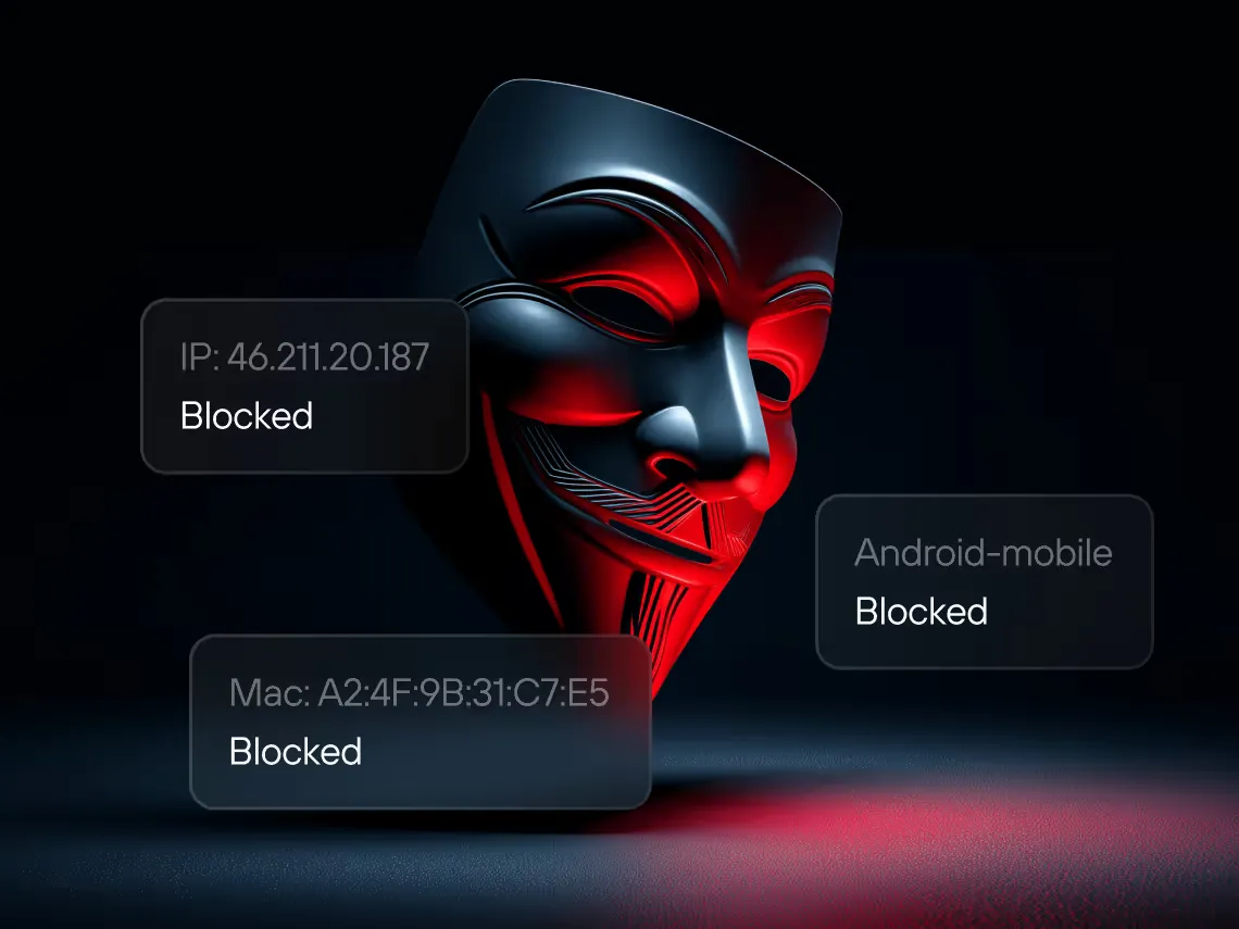 Иллюстрация блокировки IP-адресов, MAC-адресов и устройств