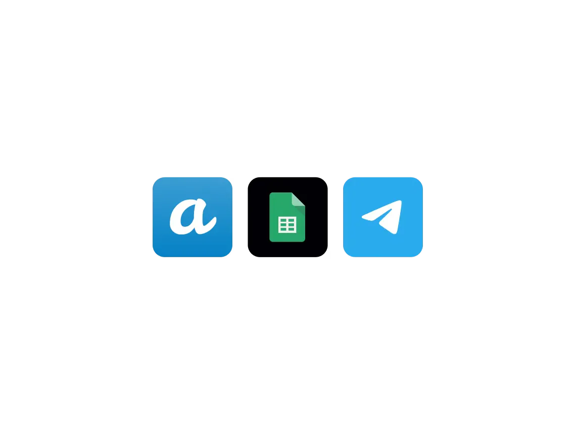 Иконки CRM, Google Таблиц и Telegram