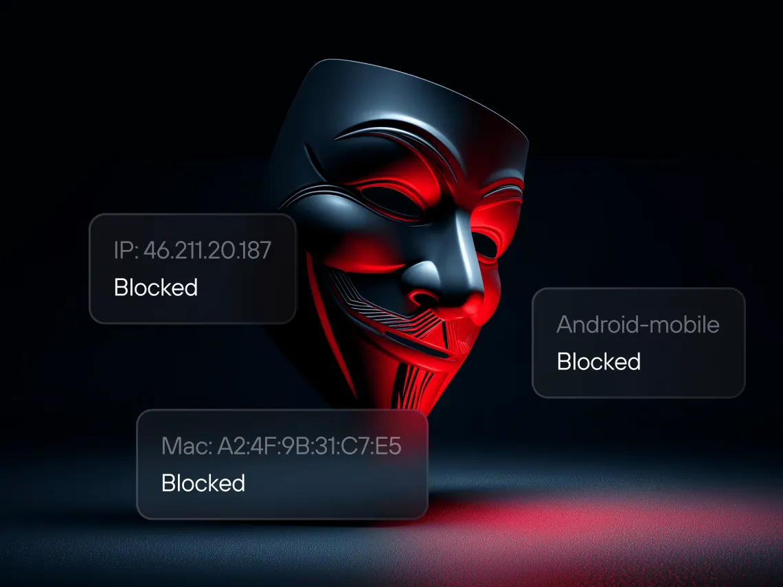 Иллюстрация блокировки IP-адресов и устройств