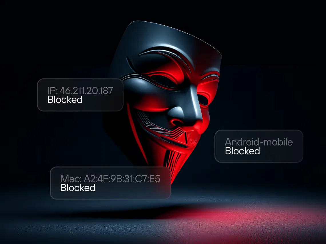 Иллюстрация блокировки IP-адресов и устройств