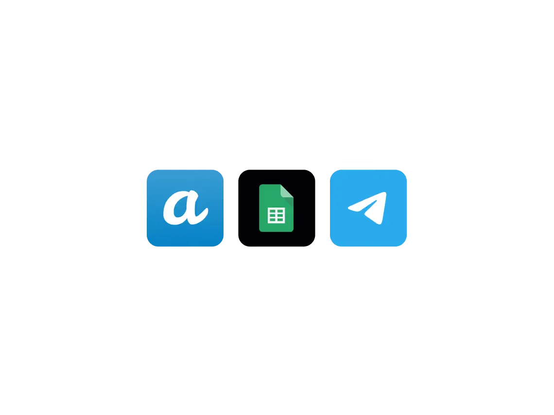 Иконки CRM, Google Таблиц и Telegram