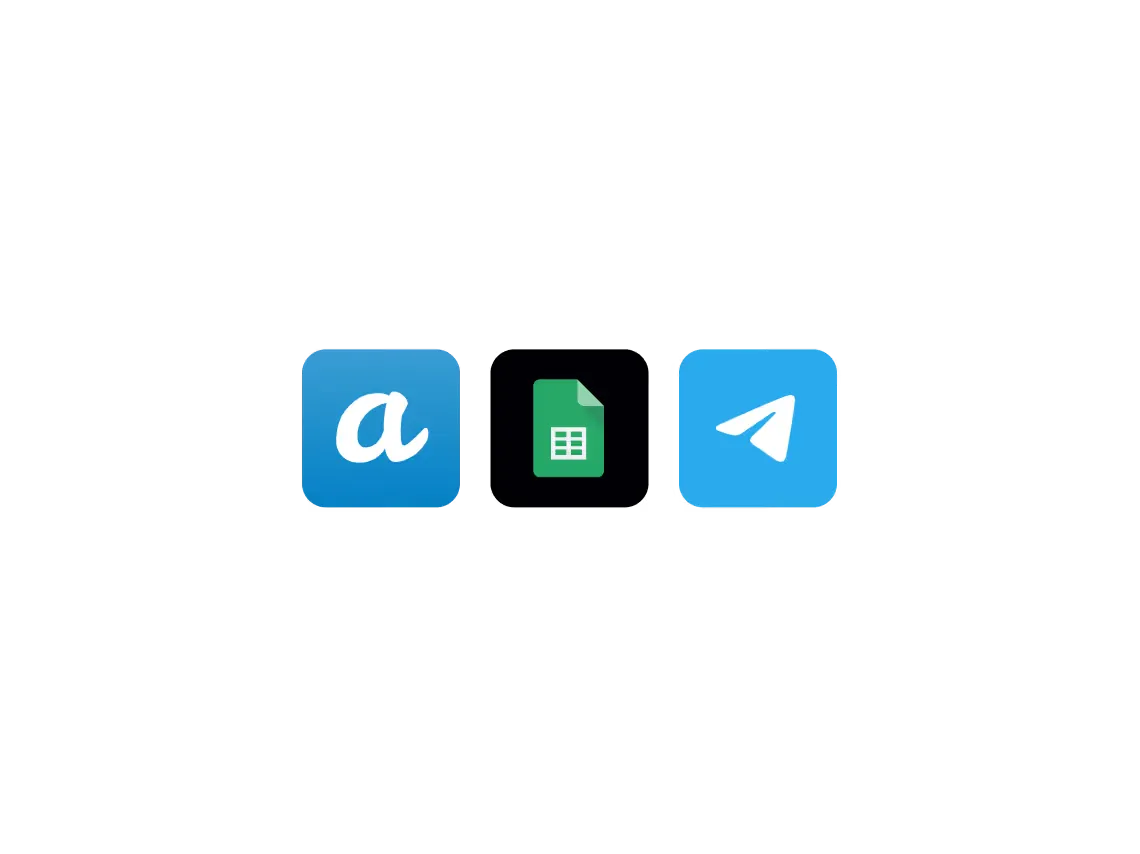 Иконки CRM, Google Таблиц и Telegram
