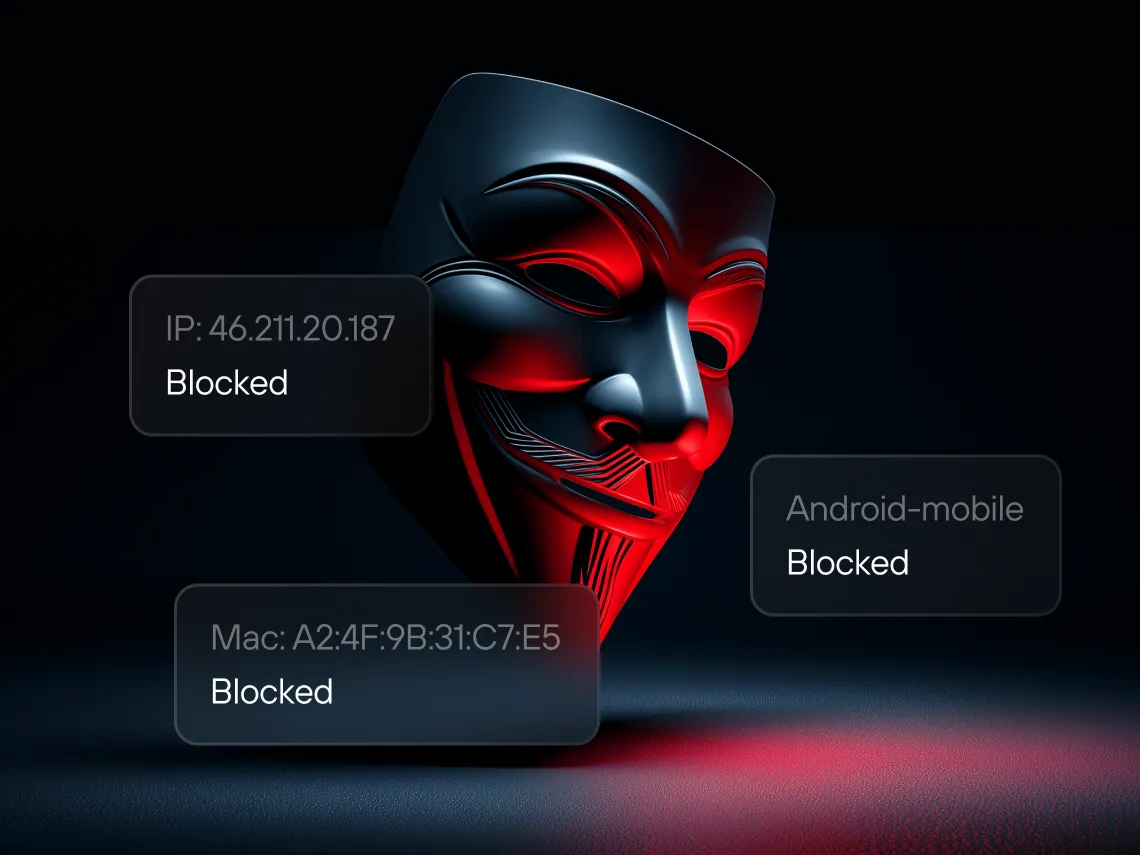 Иллюстрация блокировки IP-адресов и устройств