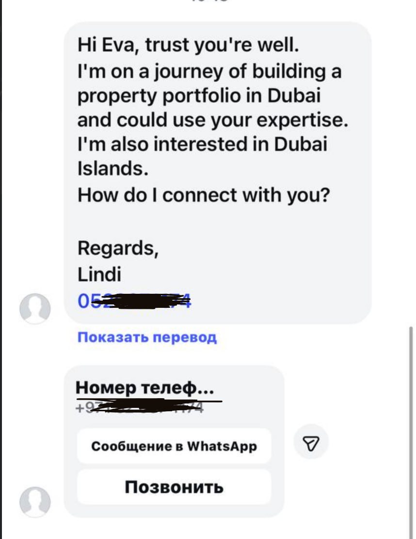 Dubai real estate inquiry — screenshot 1