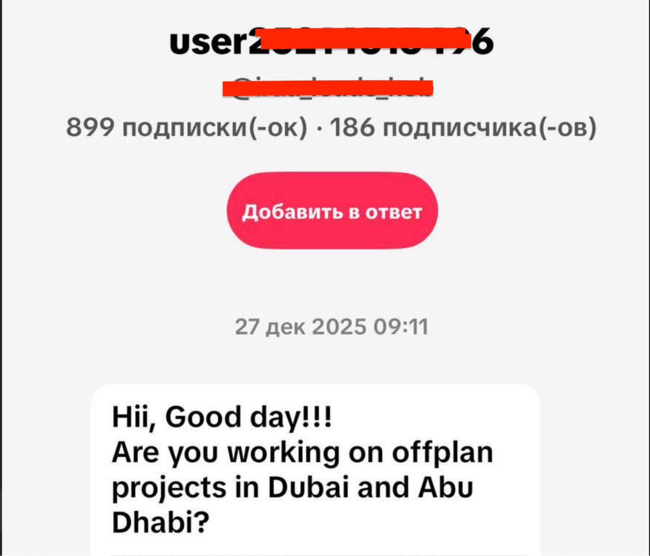 Dubai real estate inquiry — screenshot 3